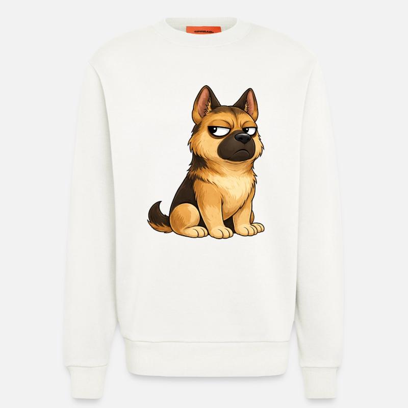 Cooler Hund Deutscher Schäferhund Skeptisch - Sweatshirt - made by SPREAD  - OFF WHITE