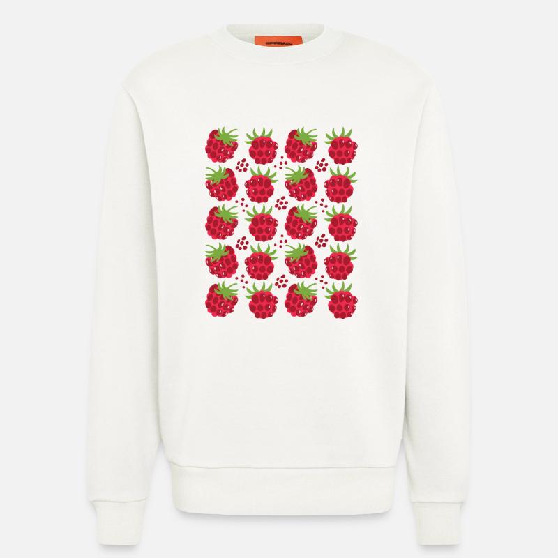 Raspberry Berries Fruit Pattern - Sweatshirt - made by SPREAD  - OFF WHITE