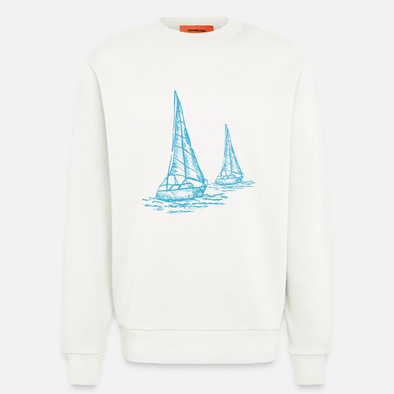 Segelboote Segeln Geschenkidee - Sweatshirt - made by SPREAD  - OFF WHITE