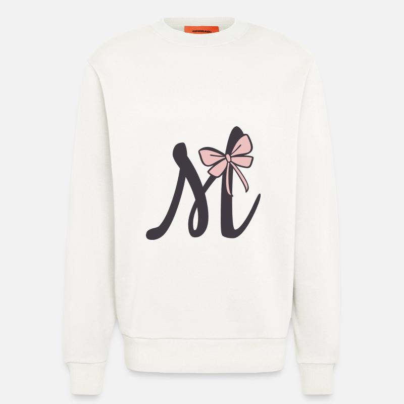 Anfangsbuchstabe M Schleifchen - Sweatshirt - made by SPREAD  - OFF WHITE