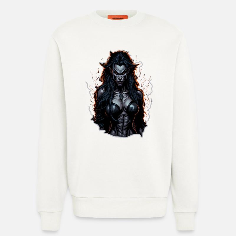 Werwolf Weibchen Dunkle Feuer-Aura - Sweatshirt - made by SPREAD  - OFF WHITE