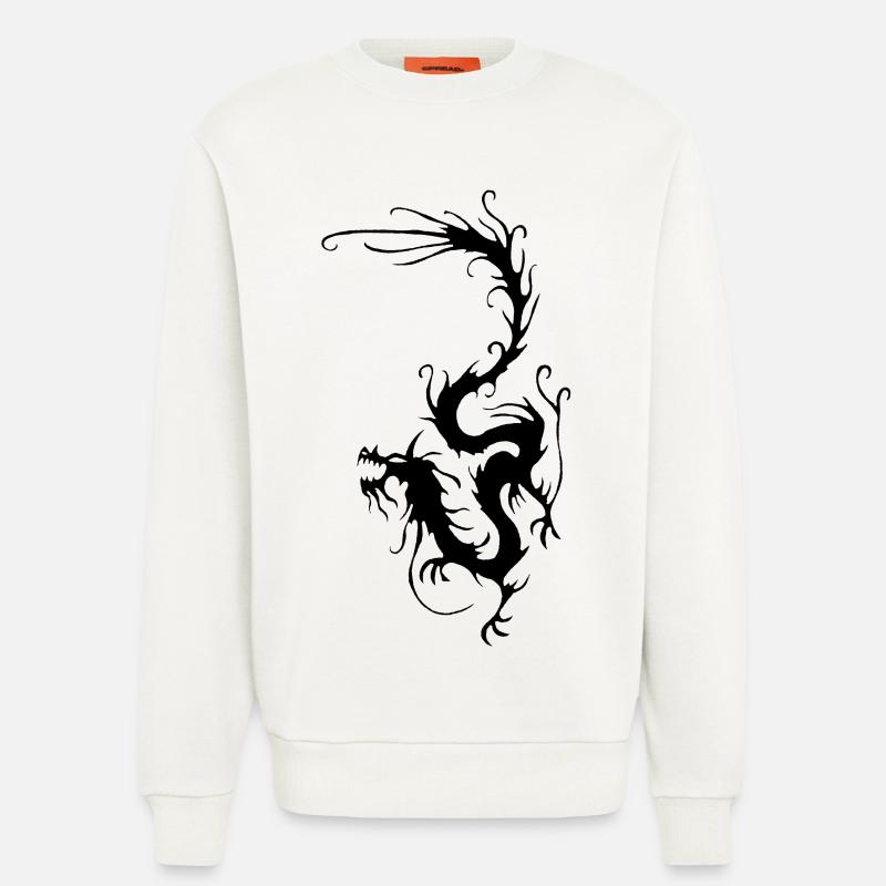 Schwarzer Rauchdrache - Sweatshirt - made by SPREAD  - OFF WHITE
