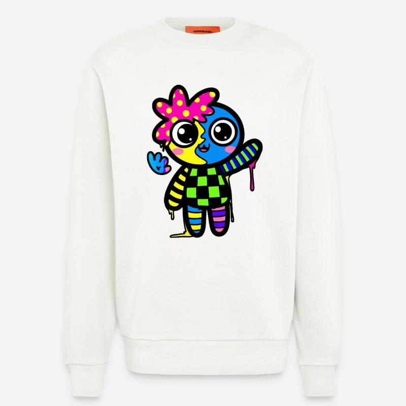 Split Face Regenbogen Pop Art - Sweatshirt - made by SPREAD  - OFF WHITE