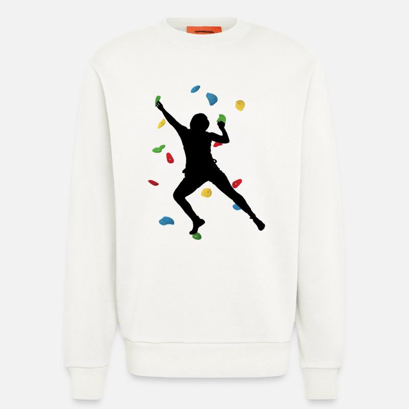 Climbing Wall Man – Boulder Challenge - Sweatshirt - made by SPREAD  - OFF WHITE