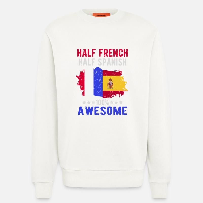 Halb Franzose Halb Spanier - Sweatshirt - made by SPREAD  - OFF WHITE