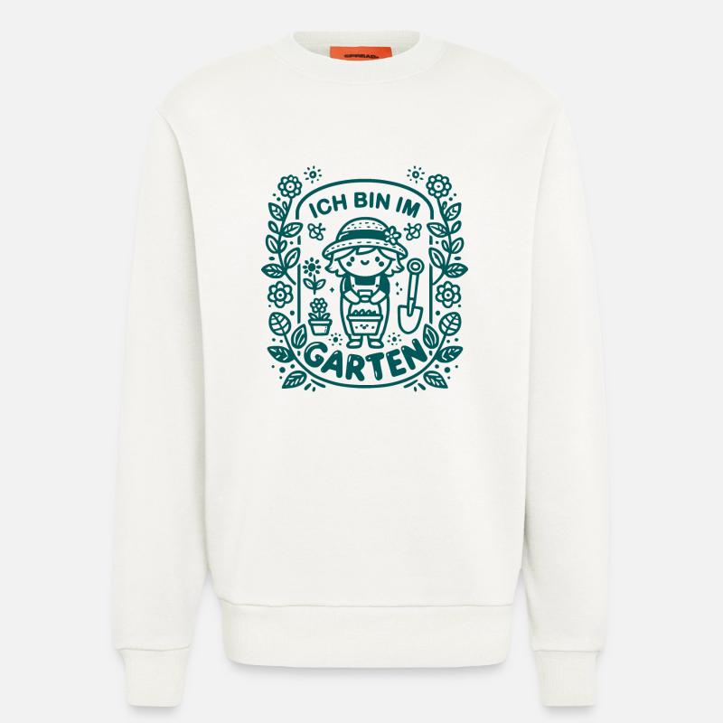 Ich bin im Garten - Sweatshirt - made by SPREAD  - OFF WHITE