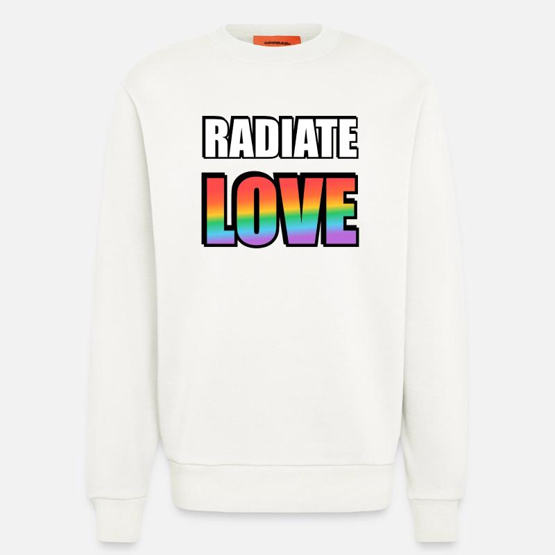 Strahlen Sie Liebe Regenbogen aus - Sweatshirt - made by SPREAD - OFF WHITE
