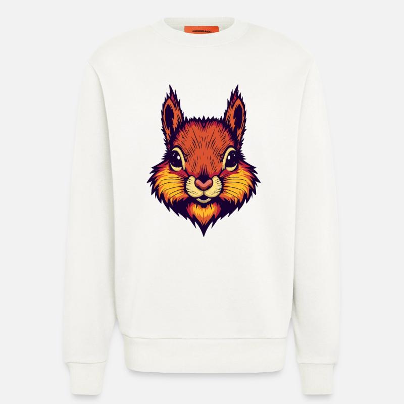 Leuchtend herbstliches Eichhörnchen  - Sweatshirt - made by SPREAD  - OFF WHITE