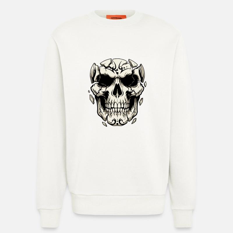 Splintering Skull – Gothic Graphics - Sweatshirt - made by SPREAD  - OFF WHITE