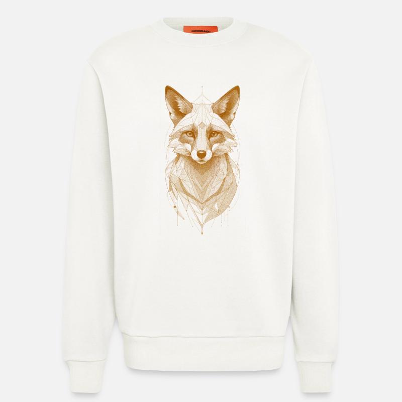 Wolfkopf mit Mandala-Krone - Sweatshirt - made by SPREAD  - OFF WHITE