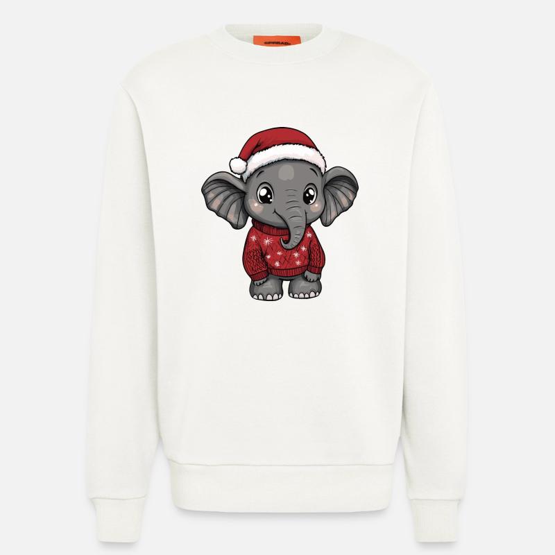 Elephant Christmas Comic - Sweatshirt - made by SPREAD - OFF WHITE