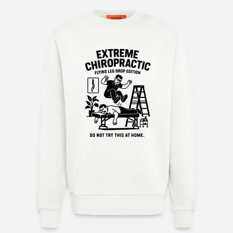chiropraktiker physio wirbelsäule behandlung - Sweatshirt - made by SPREAD  - OFF WHITE