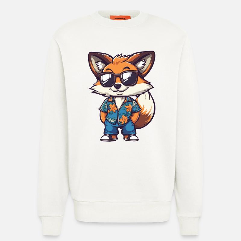 Fuchs Comic Urlaub - Sweatshirt - made by SPREAD  - OFF WHITE