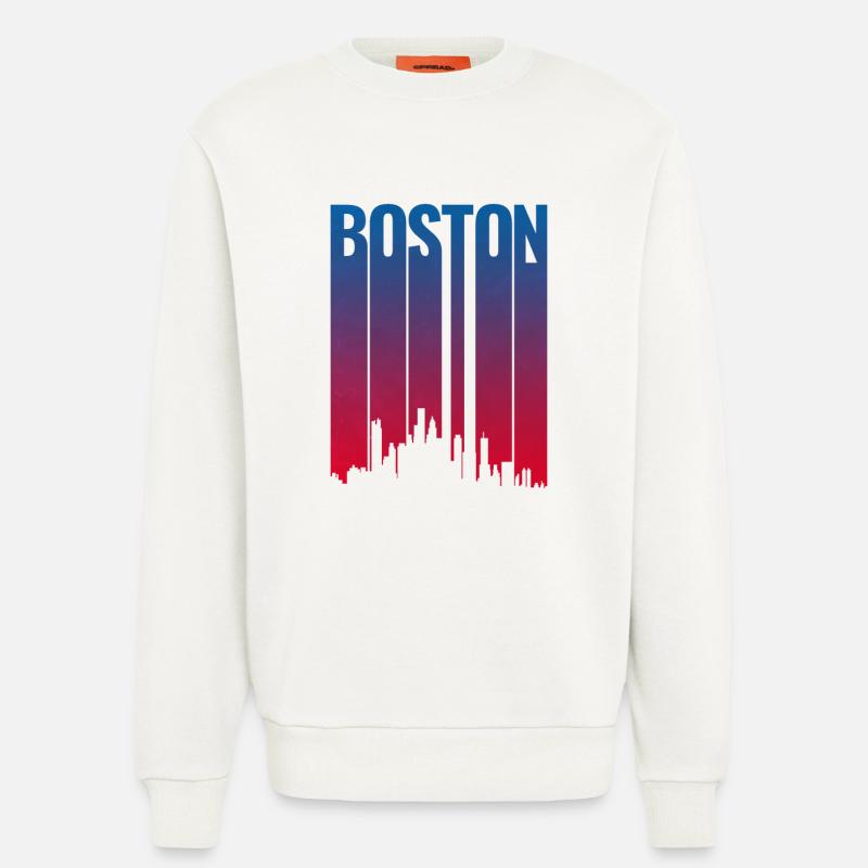 Boston Skyline Gradient Night - Sweatshirt - made by SPREAD  - OFF WHITE
