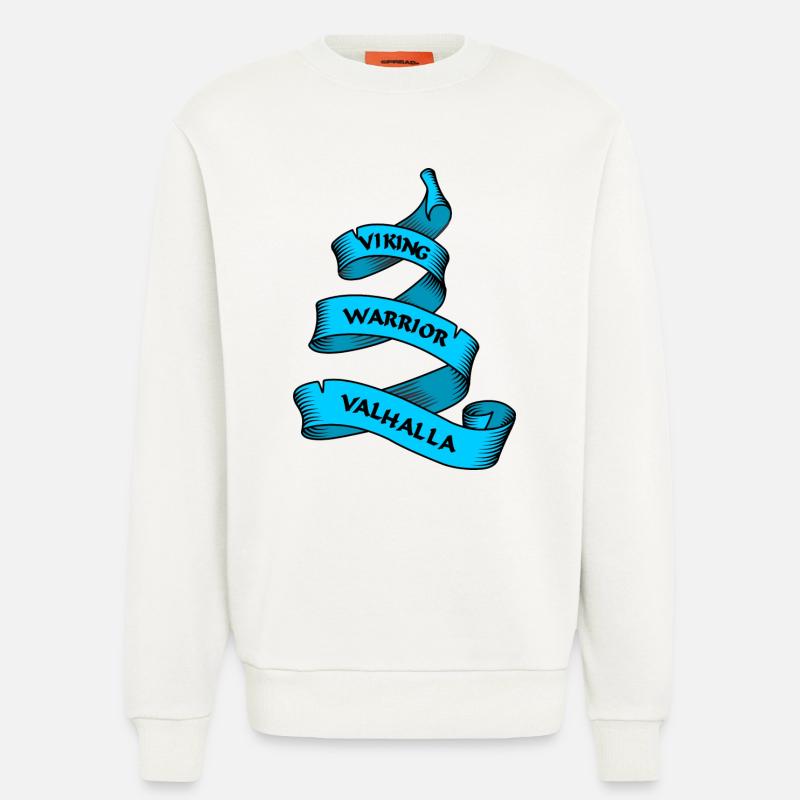 Wikinger Wimpel oder Banner blau - Sweatshirt - made by SPREAD  - OFF WHITE