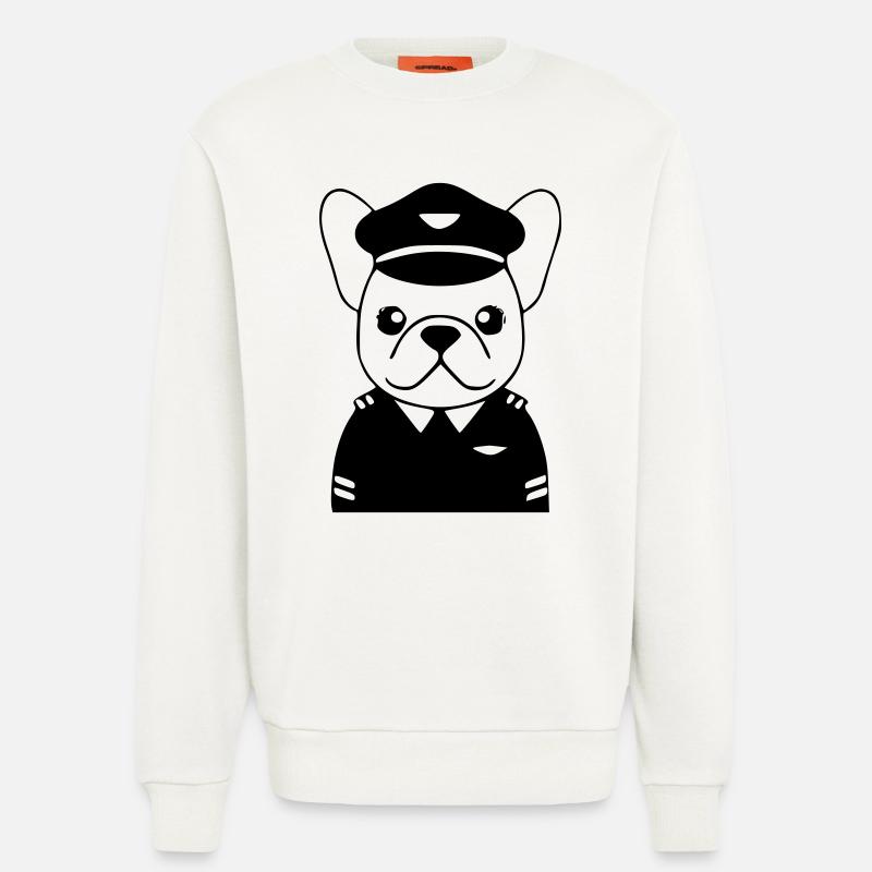 Frenchie Pilot Uniform Schwarz - Sweatshirt - made by SPREAD  - OFF WHITE