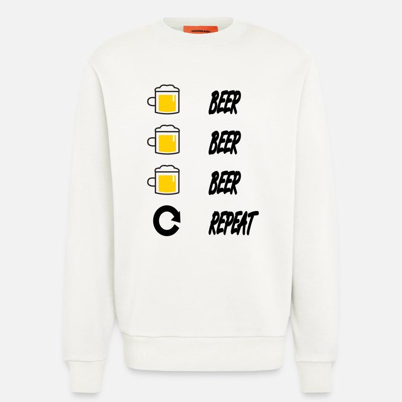 Bier Bier Bier Wiederholung - Sweatshirt - made by SPREAD  - OFF WHITE