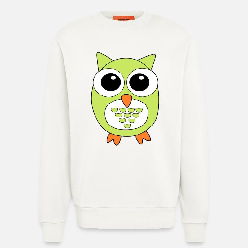 Eule grüne Eule - Sweatshirt - made by SPREAD  - OFF WHITE