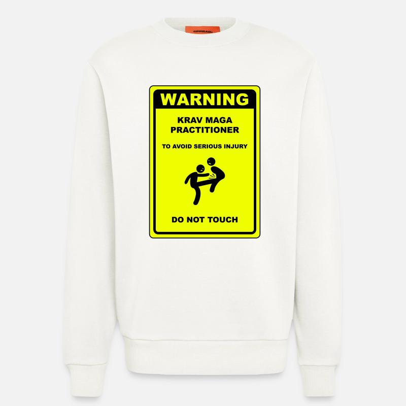 Warning! Krav Maga practitioner! - Sweatshirt - made by SPREAD  - OFF WHITE