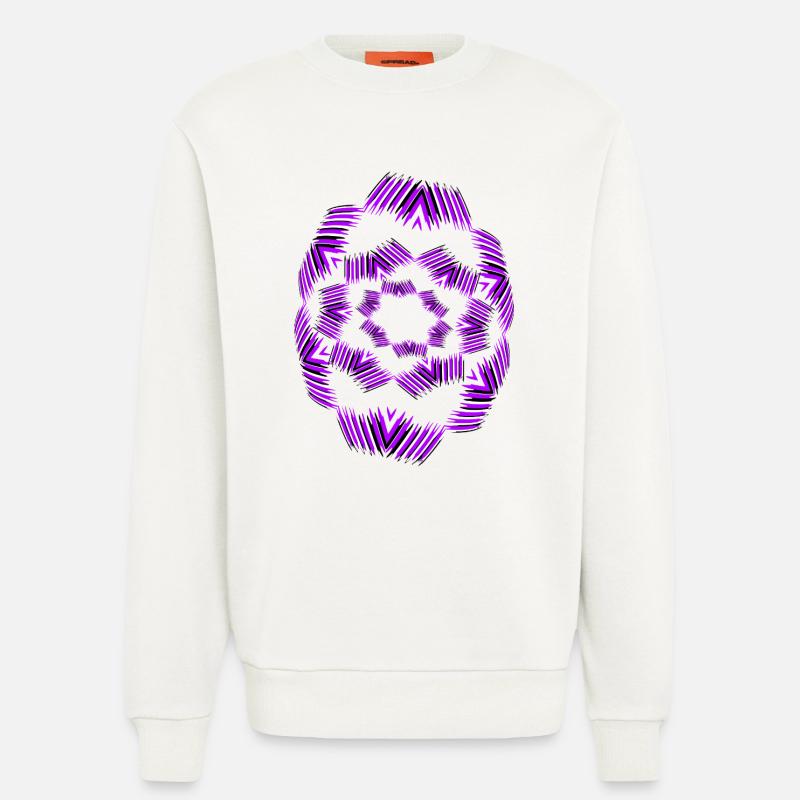 Purple Star Mandala Pattern - Sweatshirt - made by SPREAD  - OFF WHITE