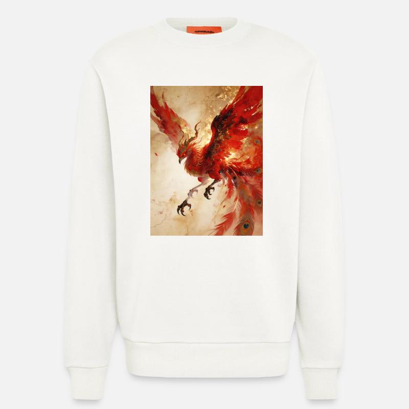 L'Envol du Phénix : Éclat Céleste - Sweat bio décontracté fabriqué en UE - OFF WHITE