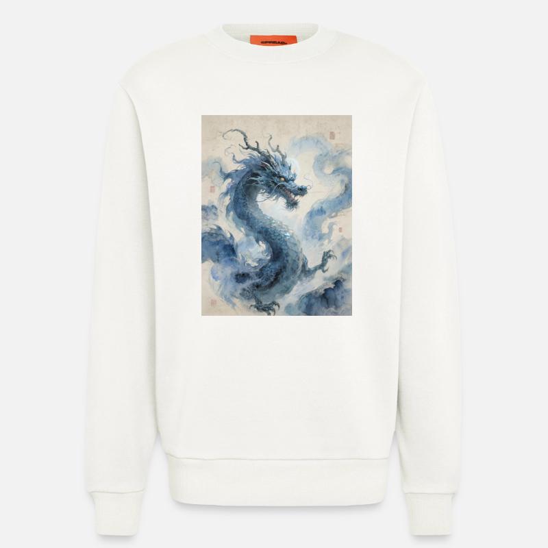 Die himmlische Apotheose: Blauer Drache – Unendlichkeit - Sweatshirt - made by SPREAD  - OFF WHITE
