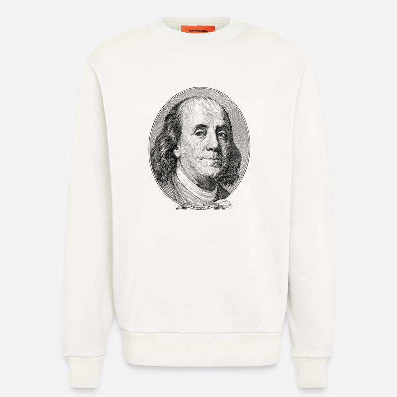 100 Dollar Benjamin Franklin - Sweatshirt - made by SPREAD  - OFF WHITE