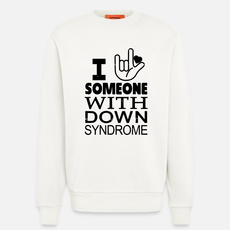Amoureux du syndrome de Down - Sweat bio décontracté fabriqué en UE - OFF WHITE