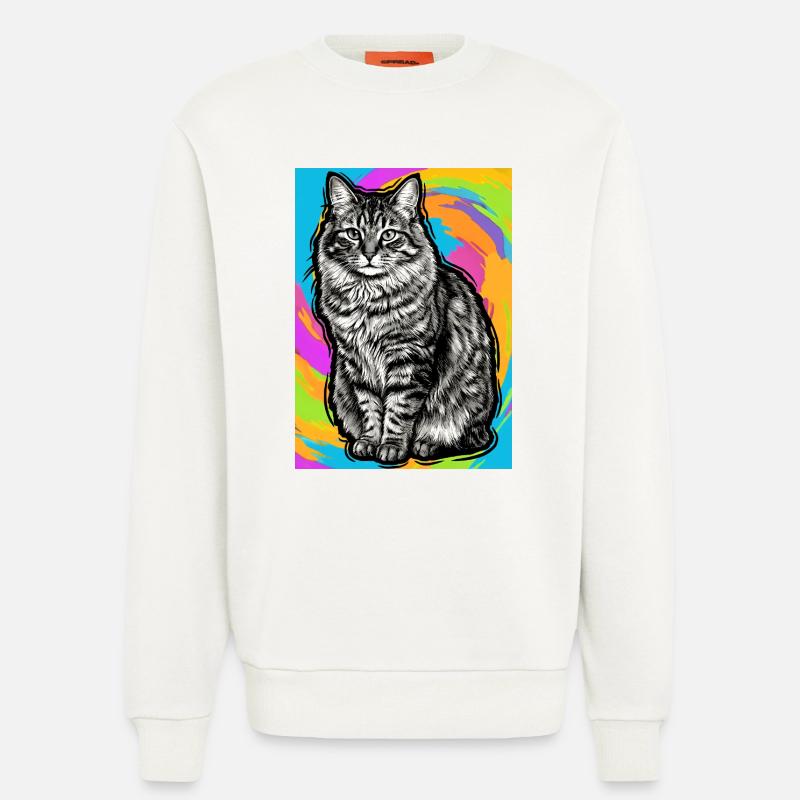Katze - Sweatshirt - made by SPREAD - OFF WHITE