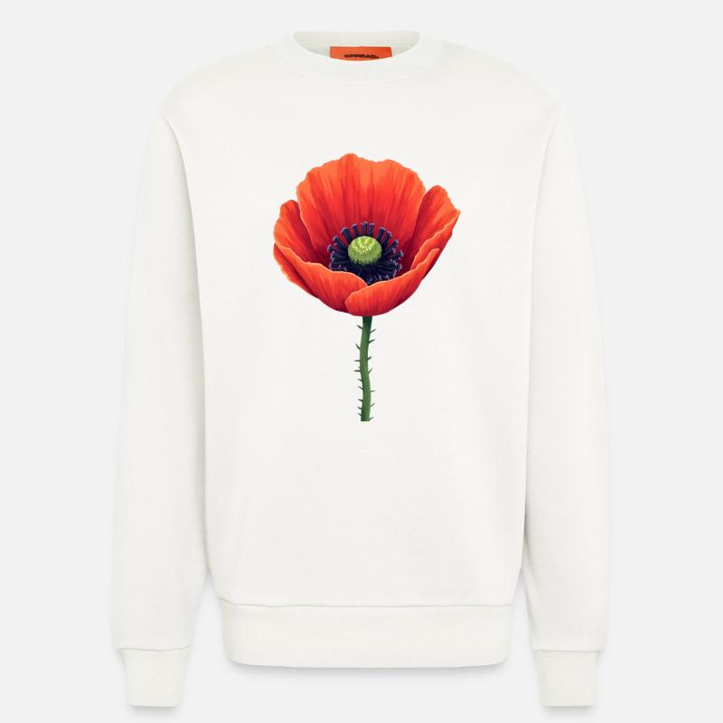 Mohnblume - Sweatshirt - made by SPREAD - OFF WHITE