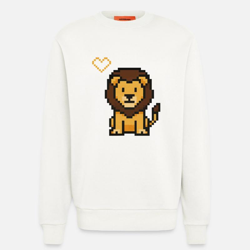 Löwe Pixel - Sweatshirt - made by SPREAD  - OFF WHITE