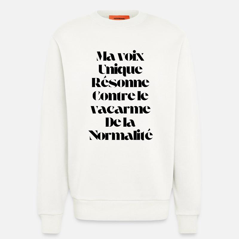 Meine einzigartige Stimme schwingt mit - Sweatshirt - made by SPREAD - OFF WHITE
