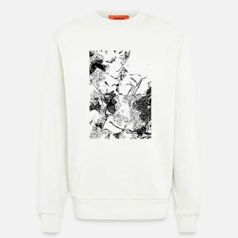 Abstract image / line / black / pattern - Sweatshirt - made by SPREAD - OFF WHITE
