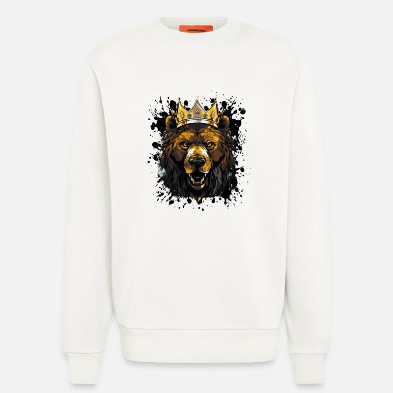 Bear Crown - Sweatshirt - made by SPREAD  - OFF WHITE