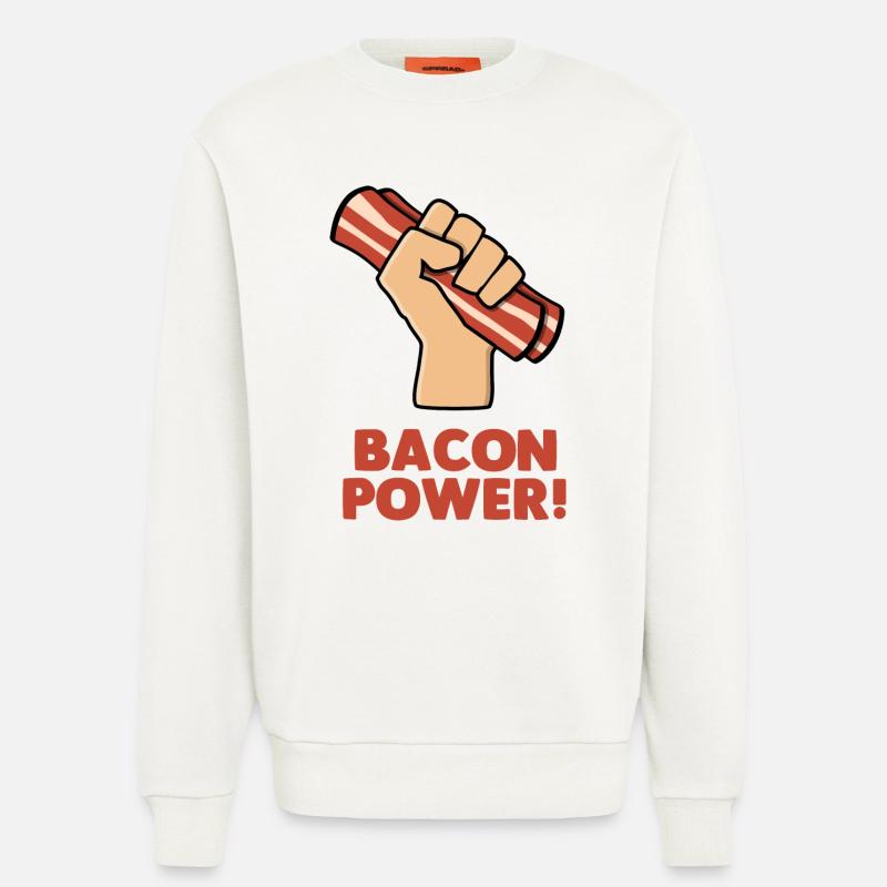 Bacon Power - Sweatshirt - made by SPREAD  - OFF WHITE