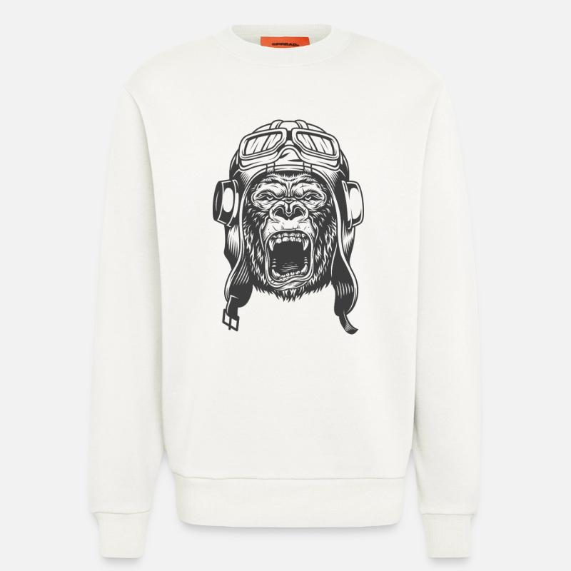 Conception du pilote Gorilla - Sweat bio décontracté fabriqué en UE - OFF WHITE
