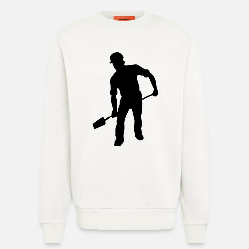 Bodenarbeiter mit der Schaufel – harte Arbeit - Sweatshirt - made by SPREAD  - OFF WHITE