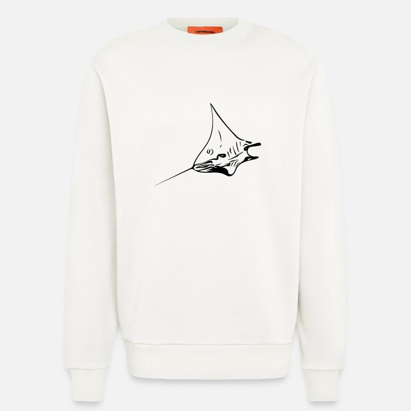 Eleganter Mantarochen im Flug - Sweatshirt - made by SPREAD - OFF WHITE