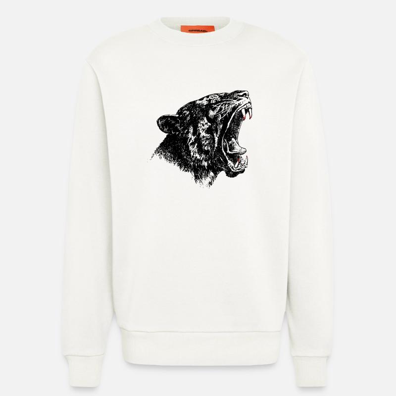 Schwarzer Panther Raubkatze - Sweatshirt - made by SPREAD - OFF WHITE
