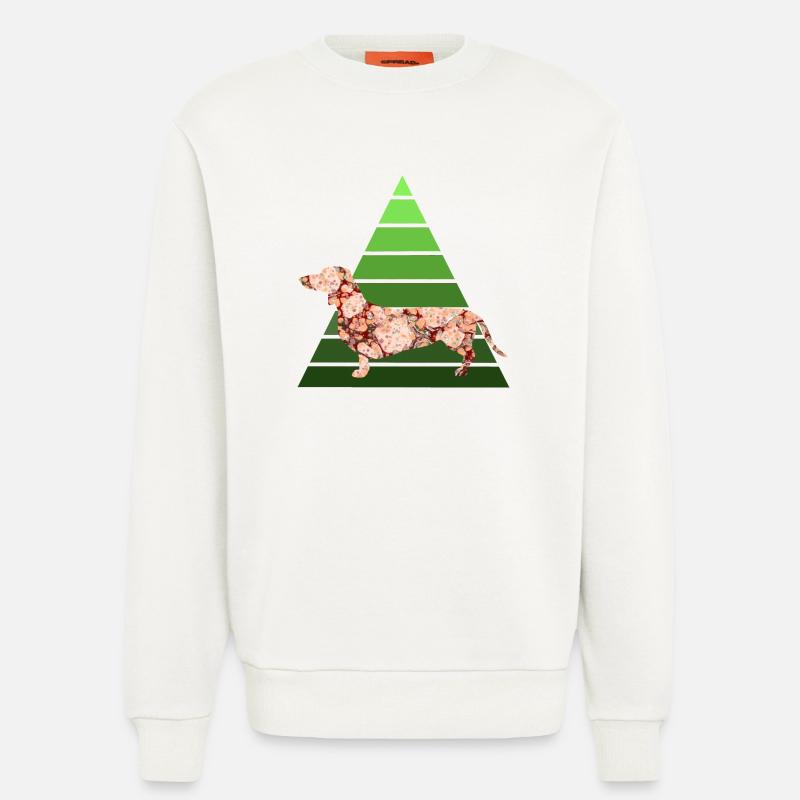 dachshund e 214 - Sweatshirt - made by SPREAD  - OFF WHITE
