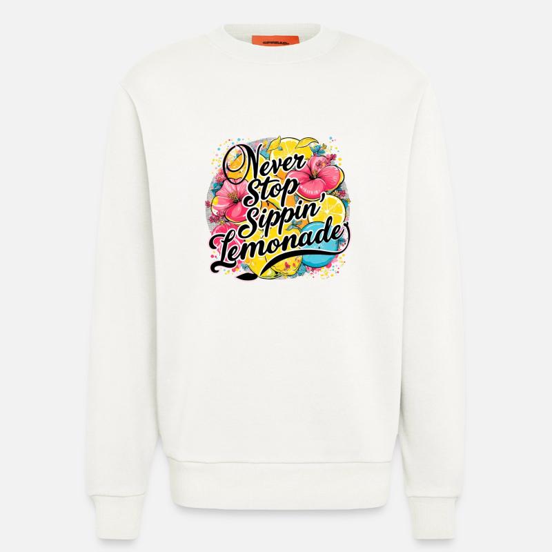 Never Stop Sipping Lemonade Design - Sweatshirt - made by SPREAD  - OFF WHITE