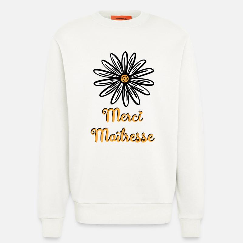 Danke Herrin mit einer Blume - Sweatshirt - made by SPREAD  - OFF WHITE