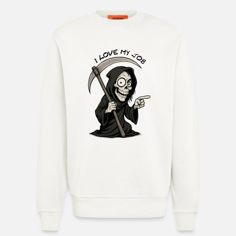 Grim Black Grim Reaper lächelt - Sweatshirt - made by SPREAD  - OFF WHITE