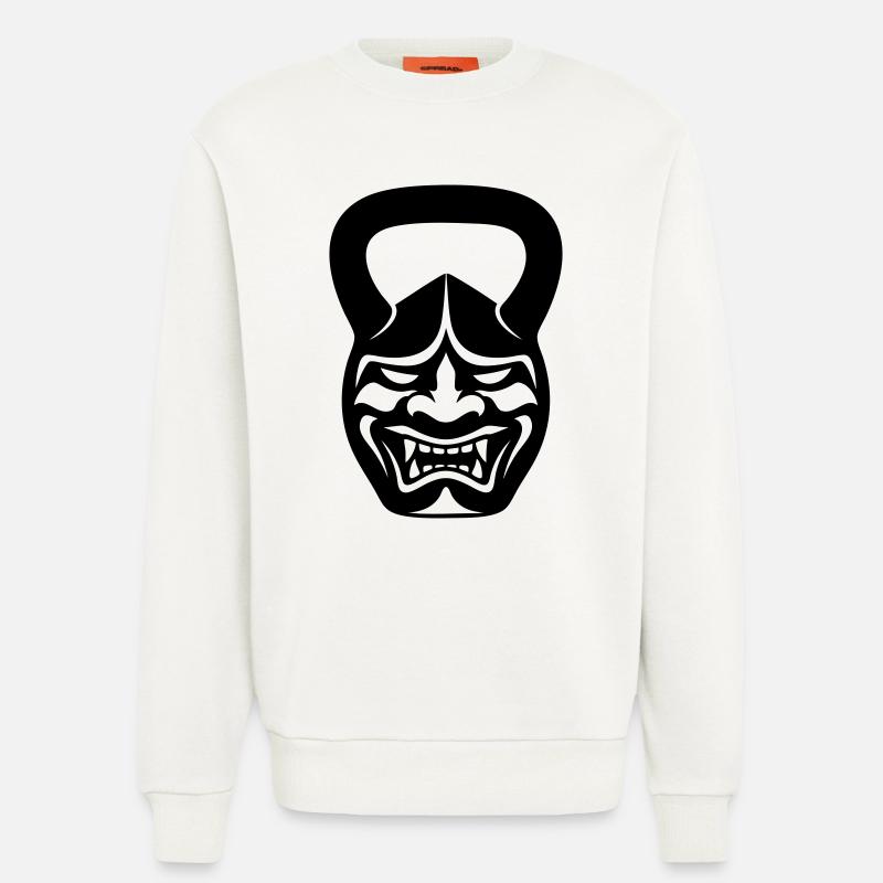 Gym Kettlebell Samurai Maske  - Sweatshirt - made by SPREAD  - OFF WHITE