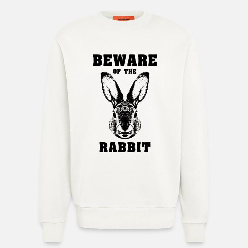 Caution rabbit rabbit - Sweatshirt - made by SPREAD  - OFF WHITE