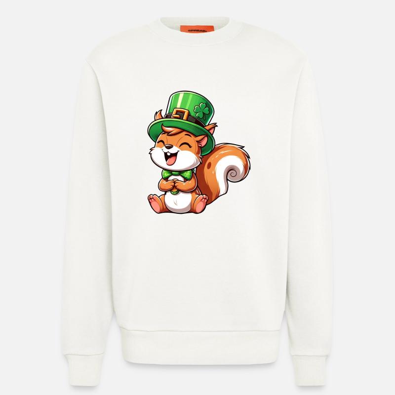 Freches Eichhörnchen St. Patricks - Sweatshirt - made by SPREAD  - OFF WHITE
