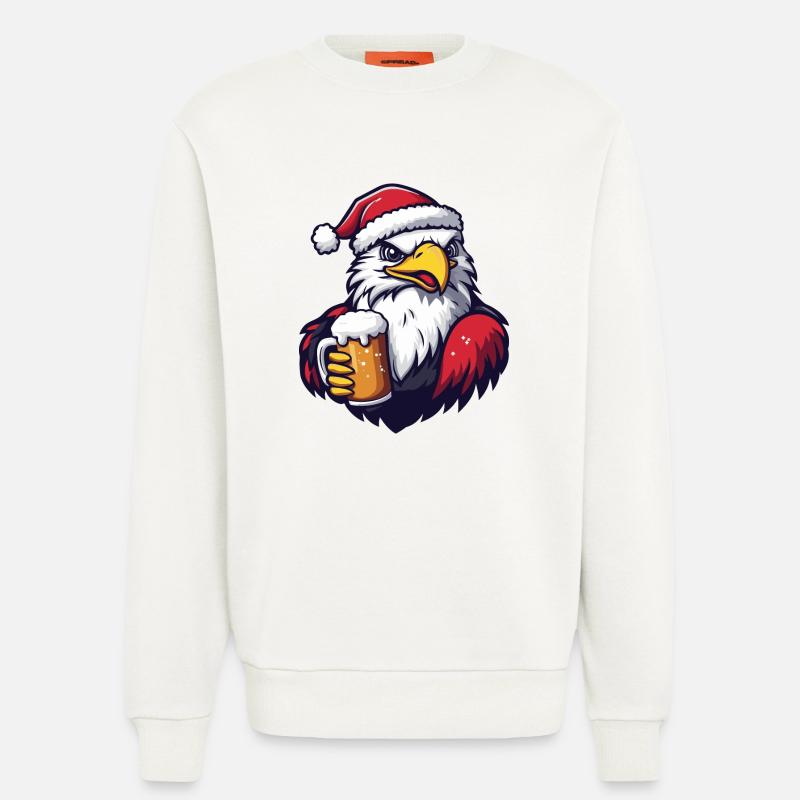 Bière de Noël Eagle - Sweat bio décontracté fabriqué en UE - OFF WHITE