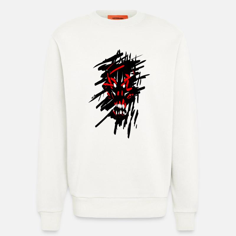 Devil horror graffiti - Sweatshirt - made by SPREAD  - OFF WHITE