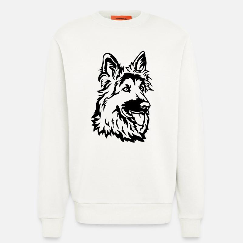 Deutscher Schäferhund Kopf - Sweatshirt - made by SPREAD - OFF WHITE