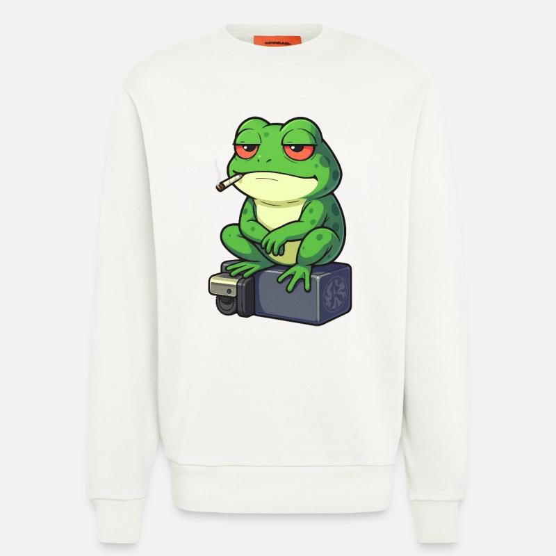 Frosch Entspann dich mit einer Zigarette - Sweatshirt - made by SPREAD  - OFF WHITE